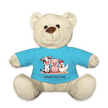 Friends Not Food Cartoon Animals Design - Teddy - Atollblau - Vorne