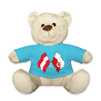 Austria & Tyrol Flag Crossed - Teddy Bear - atoll blue - Front