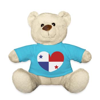 Drapeau du cœur du Panama - Nounours - bleu outremer - Devant