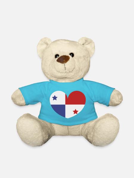 Panama-Herzflagge - Teddy - Atollblau