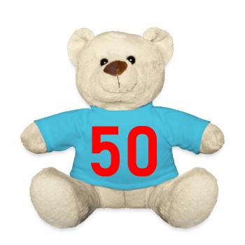 50. 50 ANS. 50e ANNIVERSAIRE. ANNIVERSAIRE 50 ANS. - Nounours - bleu outremer - Devant