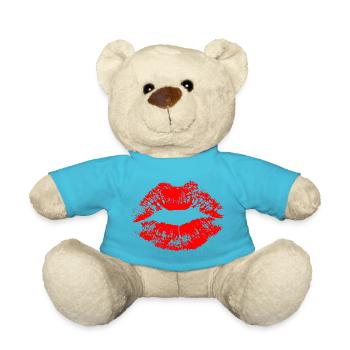 Kussmund Lippenstift Lippenabdruck Abdruck Lippen  - Teddy - Atollblau - Vorne