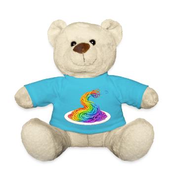 Regenbogen Spaghetti Illustration  - Teddy - Atollblau - Vorne