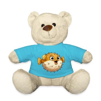 Kugelfisch Fisch Comic - Teddy - Atollblau - Vorne