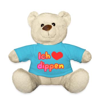 Ich liebe dippen - Teddy - Atollblau - Vorne