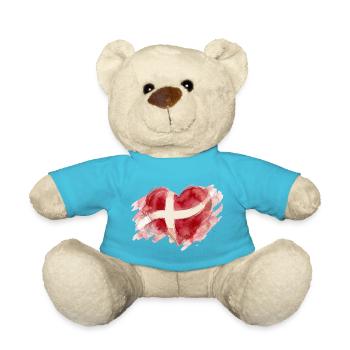 Aquarelle en cœur du Danemark - Nounours - bleu outremer - Devant