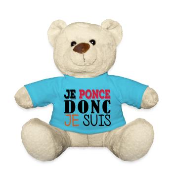 Je ponce donc je suis - Nounours - bleu outremer - Devant