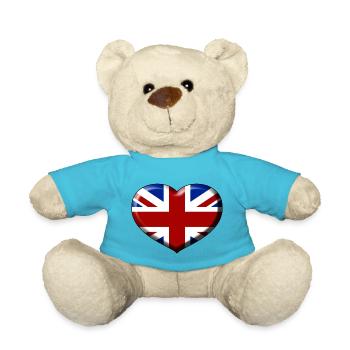 Union Jack Herz - Teddy - Atollblau - Vorne