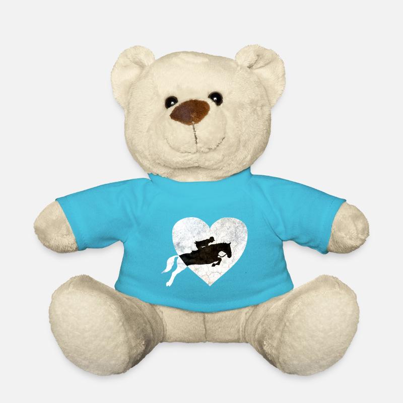 Springreiter auf Springpferd - Teddy - Atollblau