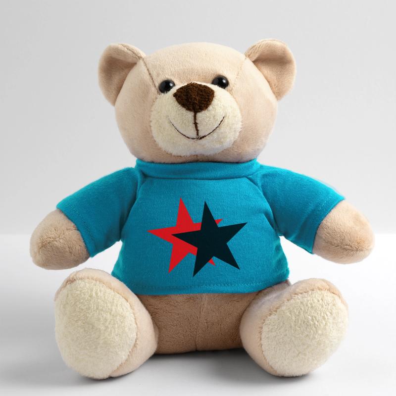 Sterne - schwarz rot Teddy