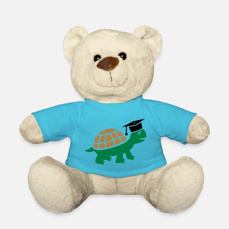 Schildkröte mit Doktorhut Doktorarbeit Studium - Teddy - Atollblau