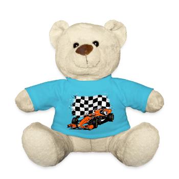 Racecar - Rennauto - Racing Flag - Teddy - Atollblau - Vorne