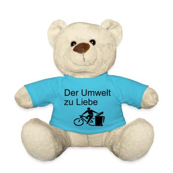 Der Umwelt zu Liebe-fahrrad-bike-umwelt-geschenk - Teddy - Atollblau - Vorne