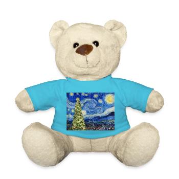 Van Gough Starry Night - Christmas Tree Trending - Teddy Bear - atoll blue - Front
