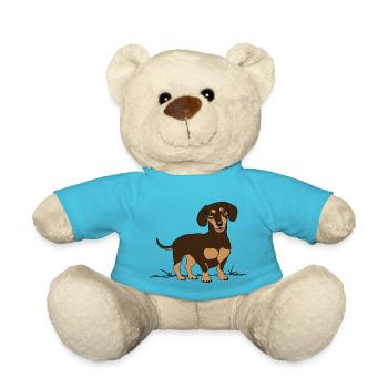 Dackel, Hund - Teddy - Atollblau - Vorne
