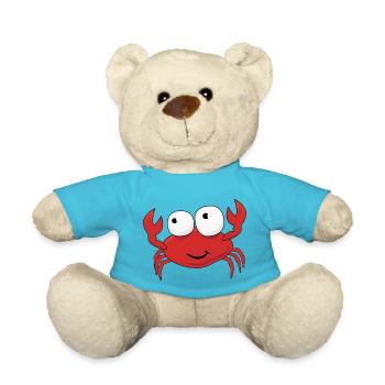 Crab with googly eyes - Teddy Bear - atoll blue - Front