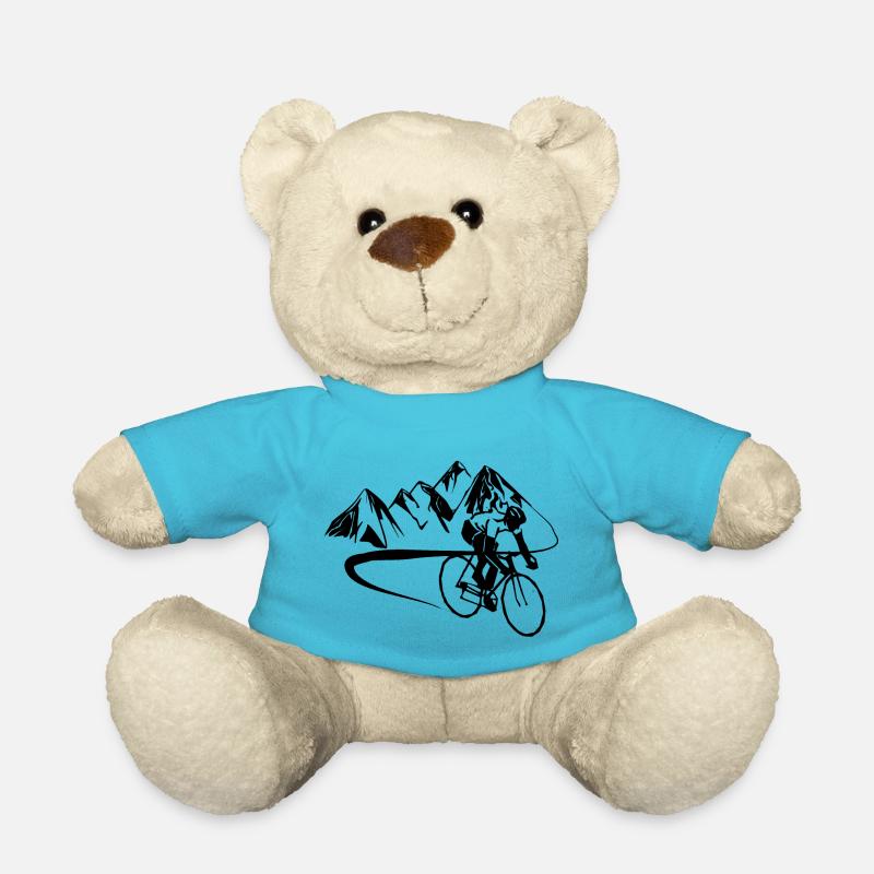 Fahrradfahrer in den Bergen - Teddy - Atollblau