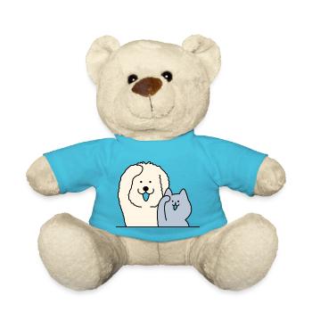 dog and cat - Teddy Bear - atoll blue - Front