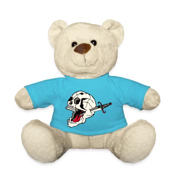 skull pierces old school death bud dagger - Teddy Bear - atoll blue - Front