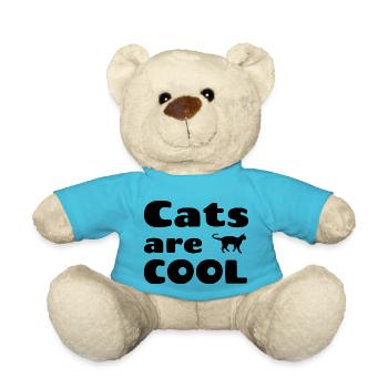 Cats are cool - Teddy Bear - atoll blue - Front