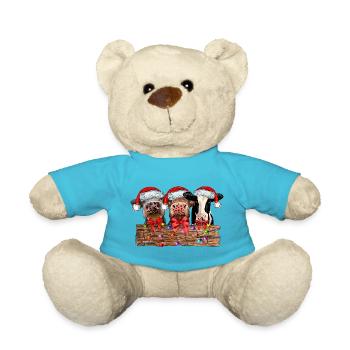 Cows Christmas - Teddy Bear - atoll blue - Front
