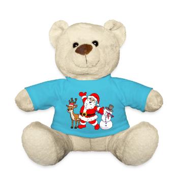 PÈRE NOËL & BONHOMME DE NEIGE par The Manzanita ́s - Nounours - bleu outremer - Devant