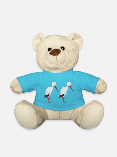cigogne 2 fois - Nounours - bleu outremer