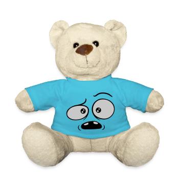 Skeptical confused comic face - Teddy Bear - atoll blue - Front