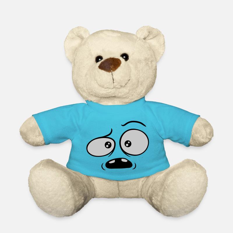 Skeptisches verwirrtes Comic Gesicht - Teddy - Atollblau