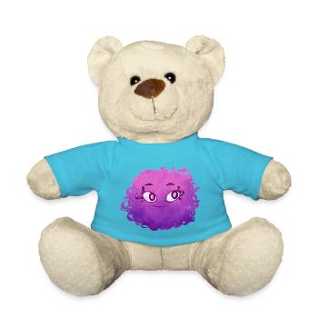 Little Pelota Monster n°3 – pink - Teddy Bear - atoll blue - Front