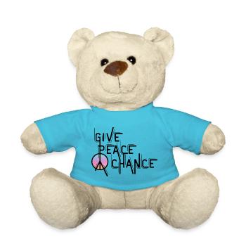 Paix, Citation, Jour de Paix, Signe de Paix - Nounours - bleu outremer - Devant