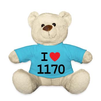 I love 1170 - Ich liebe Hernals Shirt - Teddy Bear - atoll blue - Front
