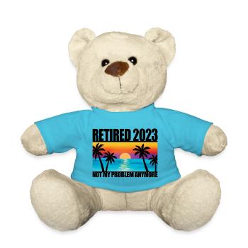 Retired 2023 Retirement Gift For Men & Women Funny - Teddy Bear - atoll blue - Front