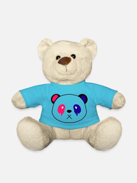 Panda kawaii rose et bleu - Nounours - bleu outremer