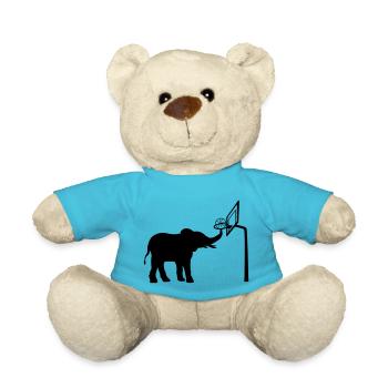 Sport Basketball spielender Elefant - Teddy - Atollblau - Vorne