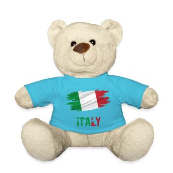Flag Patriot Gift Home Country Flag Italy - Teddy Bear - atoll blue - Front
