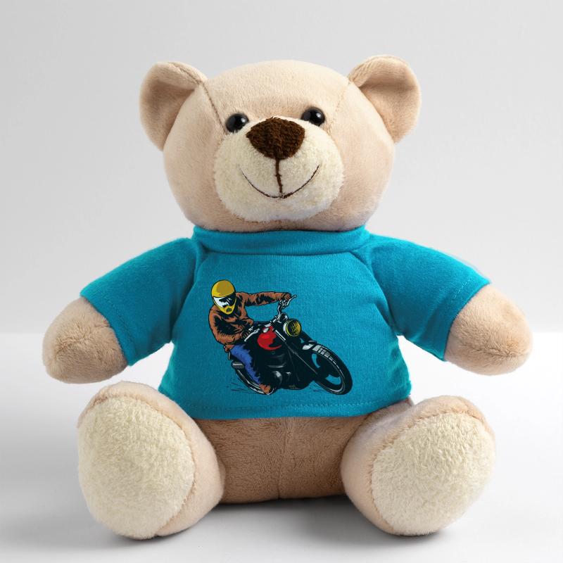 Fahren Sie Oldtimer Motorrad Kurvenfahrt Teddy