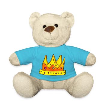 Krone König Königin Kaiser Majestät Kinder Design - Teddy - Atollblau - Vorne