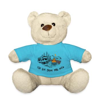 I'll be away | Camping, Camper & Motorhome - Teddy Bear - atoll blue - Front