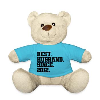 Bester Ehemann seit 2012, Geschenk zum 11-jährigen Jubiläum - Teddy - Atollblau - Vorne