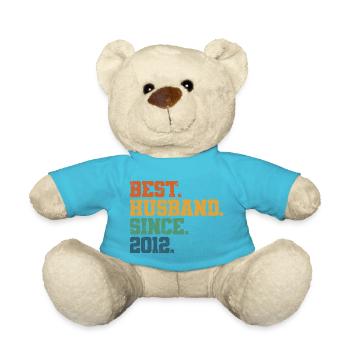 Bester Ehemann seit 2012, Geschenk zum 11-jährigen Jubiläum - Teddy - Atollblau - Vorne