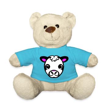 Kuh süß Tier Bauernhof Tiere lustig Kühe neu 23 - Teddy - Atollblau - Vorne