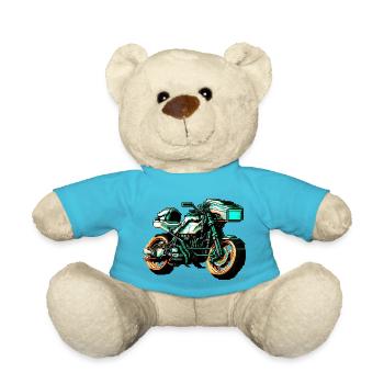 Moto de machine de course dans de superbes graphismes 8 bits - Nounours - bleu outremer - Devant