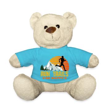 Trail Runner Running Jogging Jogger I Gift - Teddy Bear - atoll blue - Front
