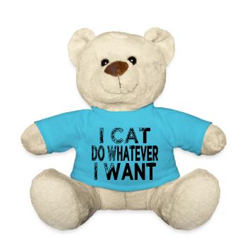 funny cat lover house cat quote pet cat fun cat - Teddy - Atollblau - Vorne