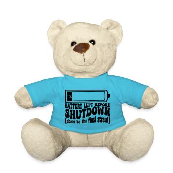 Ein Prozent Batterie vor der Abschaltung - Teddy - Atollblau - Vorne