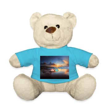 hugadino, dinos on the beach, cute dinosaur - Teddy Bear - atoll blue - Front