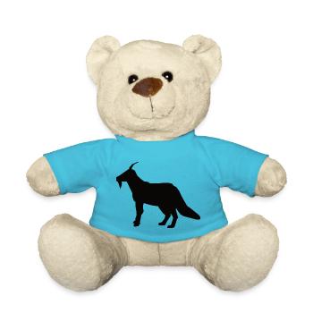 Wolfga - The hybrid of wolf and goat - Teddy Bear - atoll blue - Front
