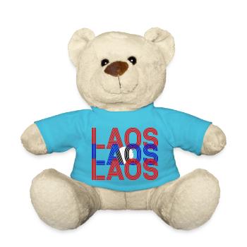 Laos Laote Laoten Flagge Elefant Lao I Geschenk - Teddy - Atollblau - Vorne