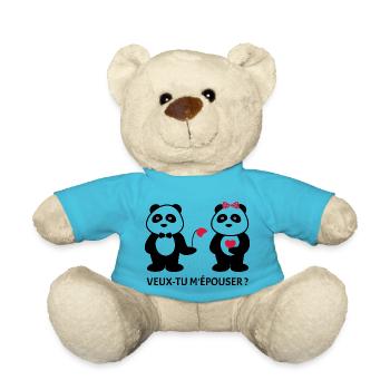 Veux-tu m'épouser ? Cadeau demande en mariage - Nounours - bleu outremer - Devant